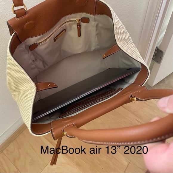 LIKE NEW Tory Burch Half Moon Straw Tote Bag - Picture 5 of 6